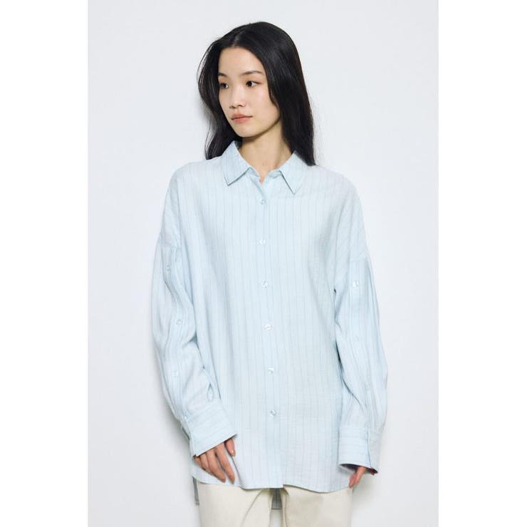 スリーブボタンストライプシャツ | AZUL BY MOUSSY | 詳細画像28 