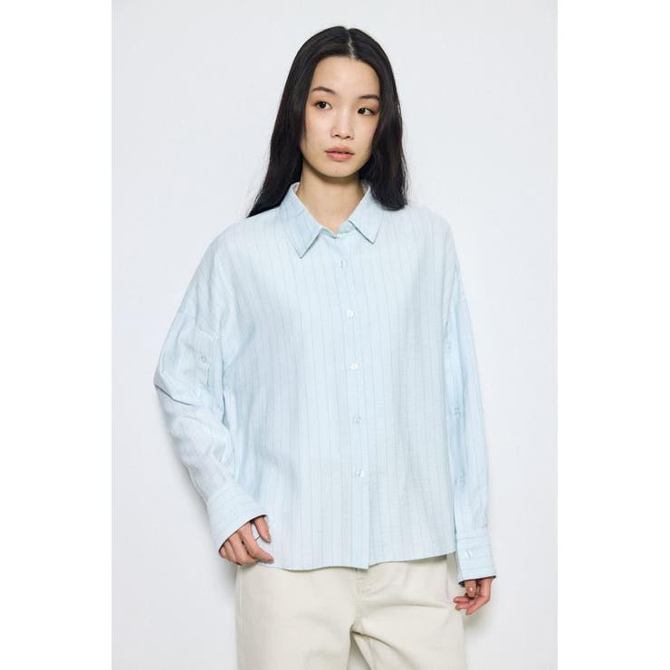 スリーブボタンストライプシャツ | AZUL BY MOUSSY | 詳細画像15 