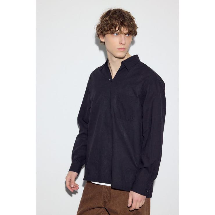 フレンチリネンCOOLMAXスキッパーシャツ | AZUL BY MOUSSY | 詳細画像15 