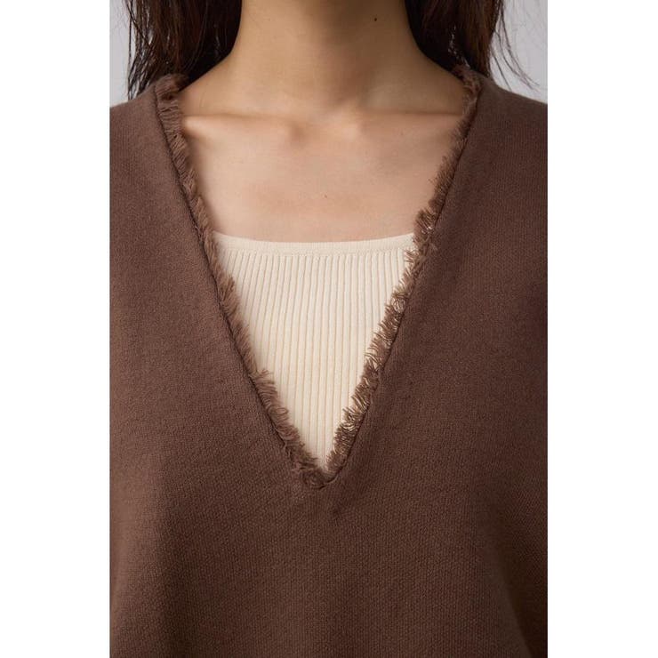 Vネックフリンジスウェッターニット | AZUL BY MOUSSY | 詳細画像19 