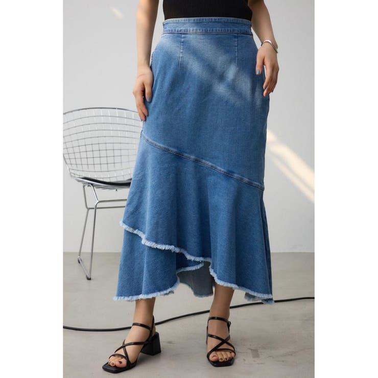 カシュクールフレアマーメードデニムスカート | AZUL BY MOUSSY | 詳細画像2 