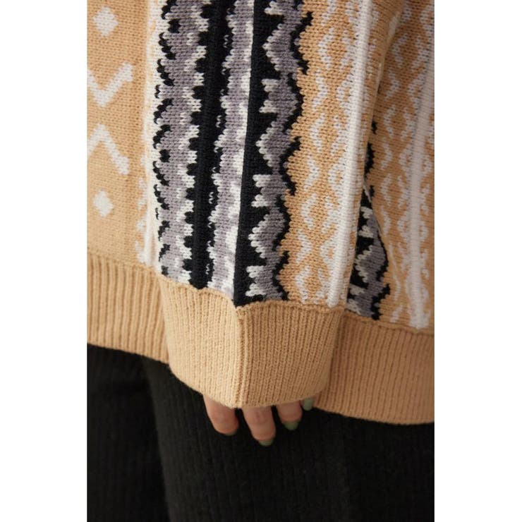 柄ニットカーディガン | AZUL BY MOUSSY | 詳細画像19 