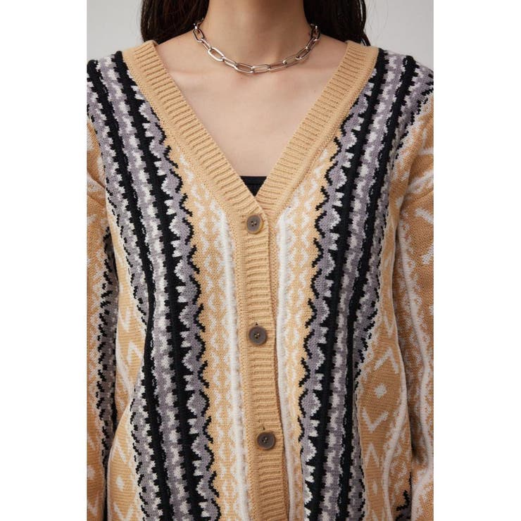 柄ニットカーディガン | AZUL BY MOUSSY | 詳細画像17 