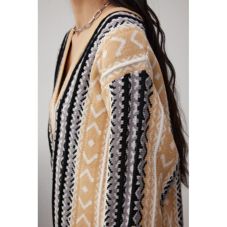 柄ニットカーディガン | AZUL BY MOUSSY | 詳細画像18 