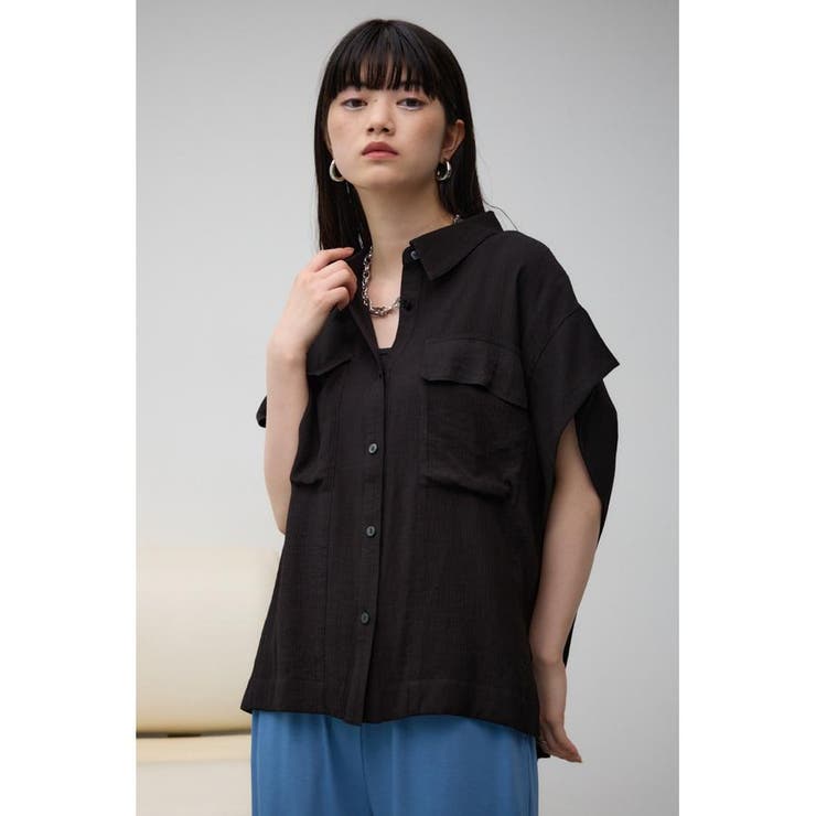 シアー半袖デザインシャツ | AZUL BY MOUSSY | 詳細画像12 