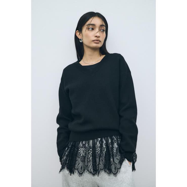 ヘムレースドッキング長袖トップス | AZUL BY MOUSSY | 詳細画像33 