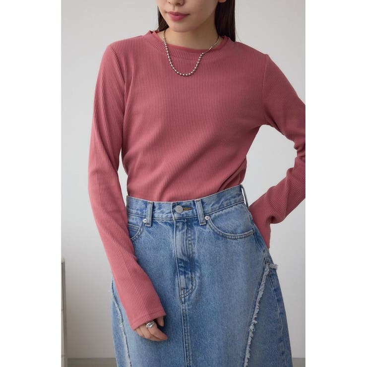 D/PNK3 | シアーネックリブトップス | AZUL BY MOUSSY