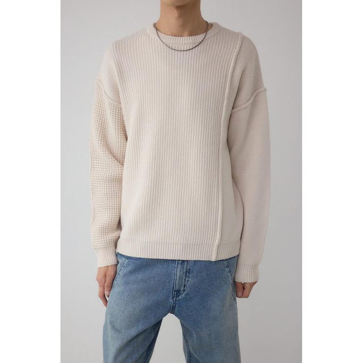 編地ミックスニットトップス | AZUL BY MOUSSY | 詳細画像1 