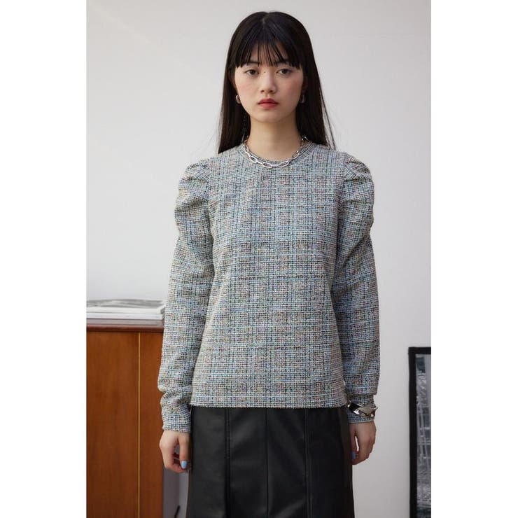 カットツイード長袖トップス[品番：AZLW0021749]｜AZUL BY MOUSSY