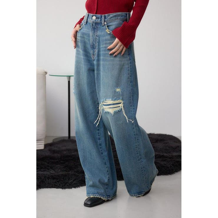 AZUL DENIM リペアワイドデニム | AZUL BY MOUSSY | 詳細画像14 