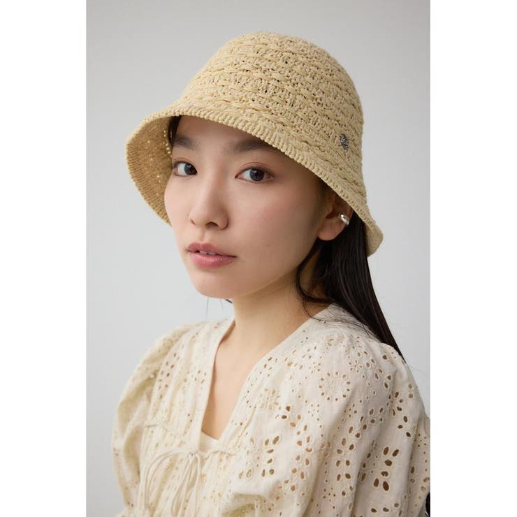 メタルパーツ編み込みニットハット | AZUL BY MOUSSY | 詳細画像8 