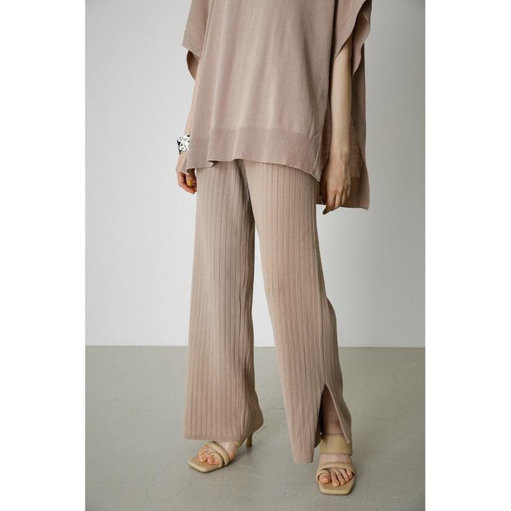 BEG | BASIC KNIT RIB PANTS | AZUL BY MOUSSY