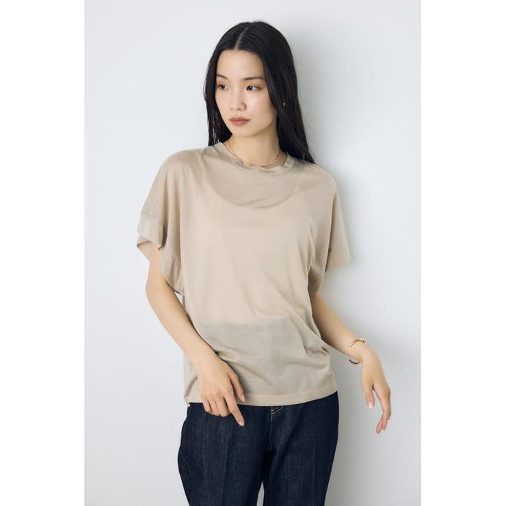 BEG | ドレープフレンチスリーブTシャツ | AZUL BY MOUSSY