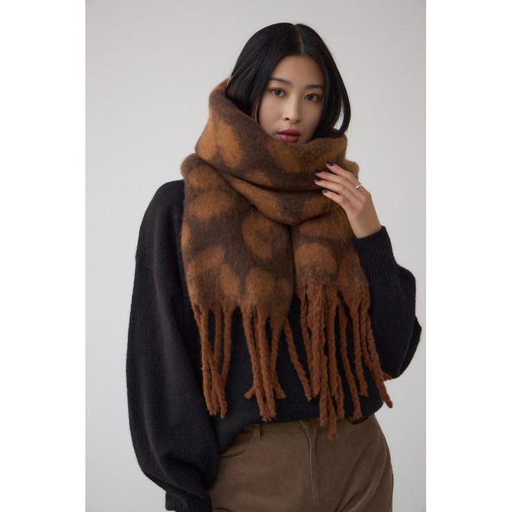 柄BRN5 | レオパードジャガードマフラー | AZUL BY MOUSSY