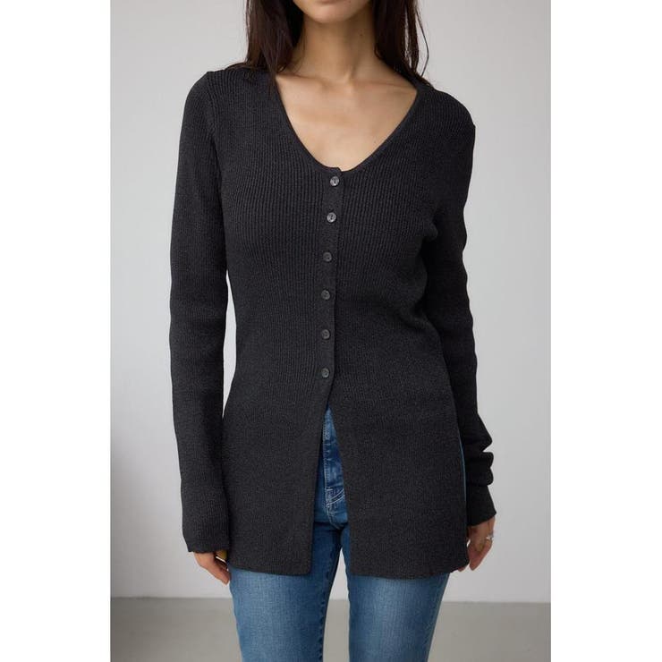 BLK | Vネックリブニットカーディガン | AZUL BY MOUSSY