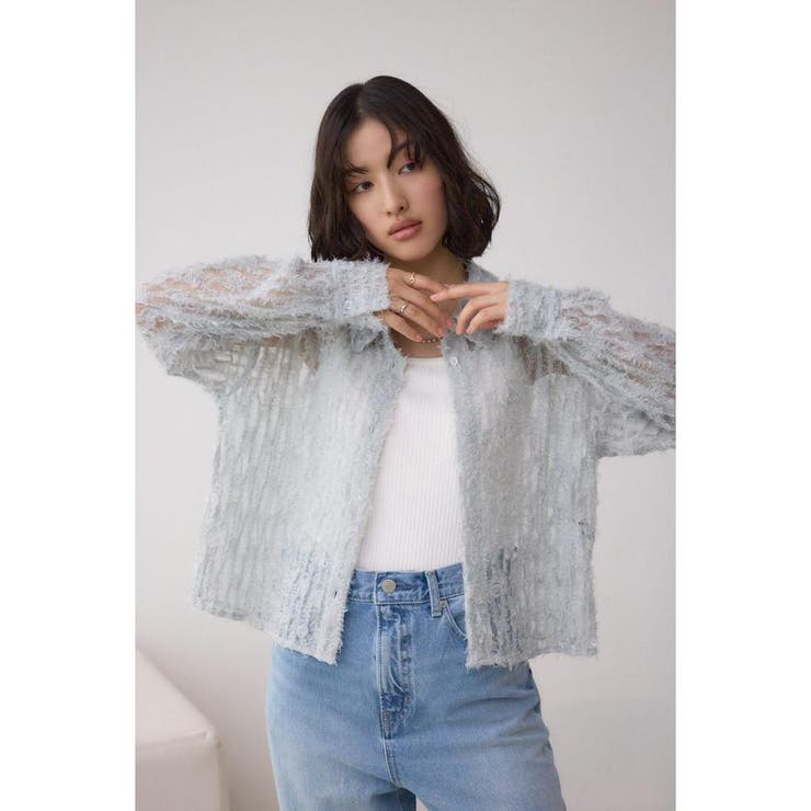 シアーチュールフリンジシャツ | AZUL BY MOUSSY | 詳細画像23 