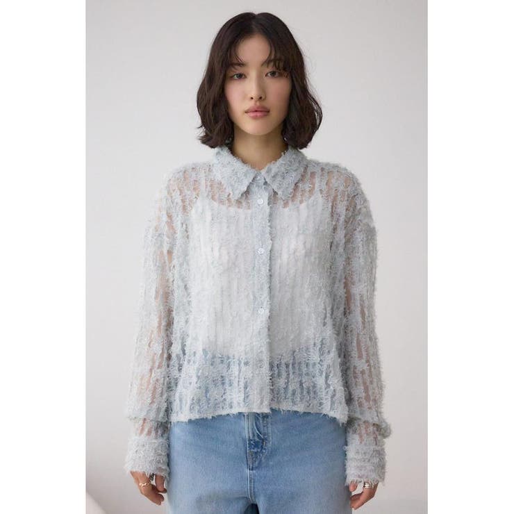 シアーチュールフリンジシャツ | AZUL BY MOUSSY | 詳細画像25 