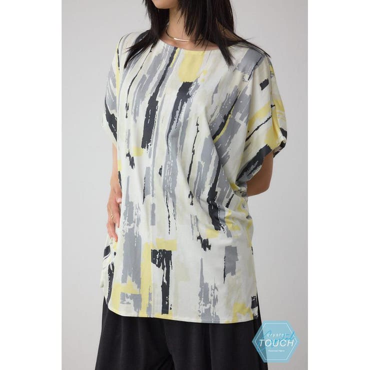 柄WHT5 | C/Tシャーベットフレアスリーブトップス | AZUL BY MOUSSY