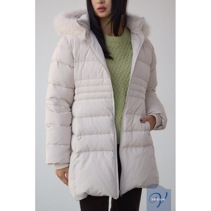 IVOY3 | VENUS フードファーベルト付ミドルダウンコート | AZUL BY MOUSSY