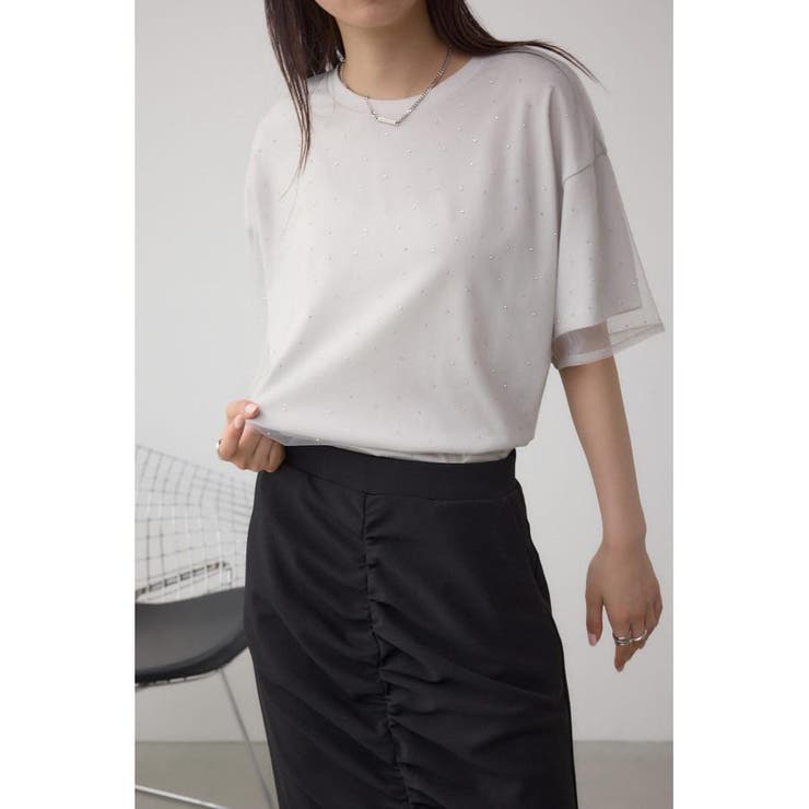 L/GRY1 | チュールアソートTシャツ | AZUL BY MOUSSY