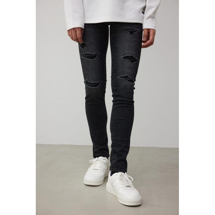 L/BLK1 | AZUL DENIM リペアスキニー | AZUL BY MOUSSY