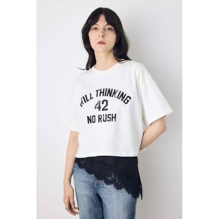 WHT | カスレプリントTシャツ | AZUL BY MOUSSY