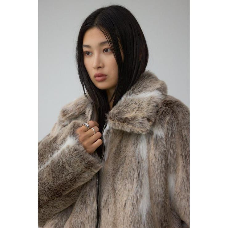 ジップアップファーコート[品番：AZLW0023961]｜AZUL BY MOUSSY