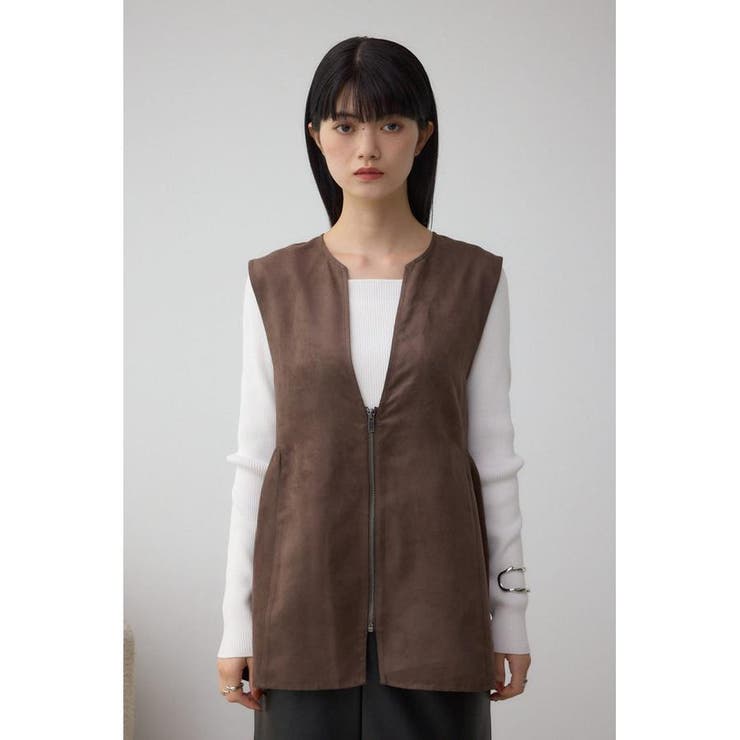 Vネックスエードギャザーベスト | AZUL BY MOUSSY | 詳細画像14 