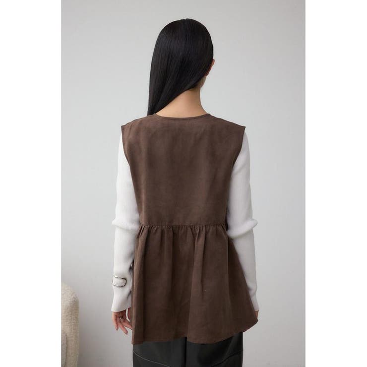 Vネックスエードギャザーベスト | AZUL BY MOUSSY | 詳細画像16 