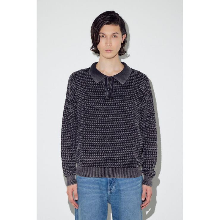 ヴィンテージウォッシュニットポロ | AZUL BY MOUSSY | 詳細画像5 