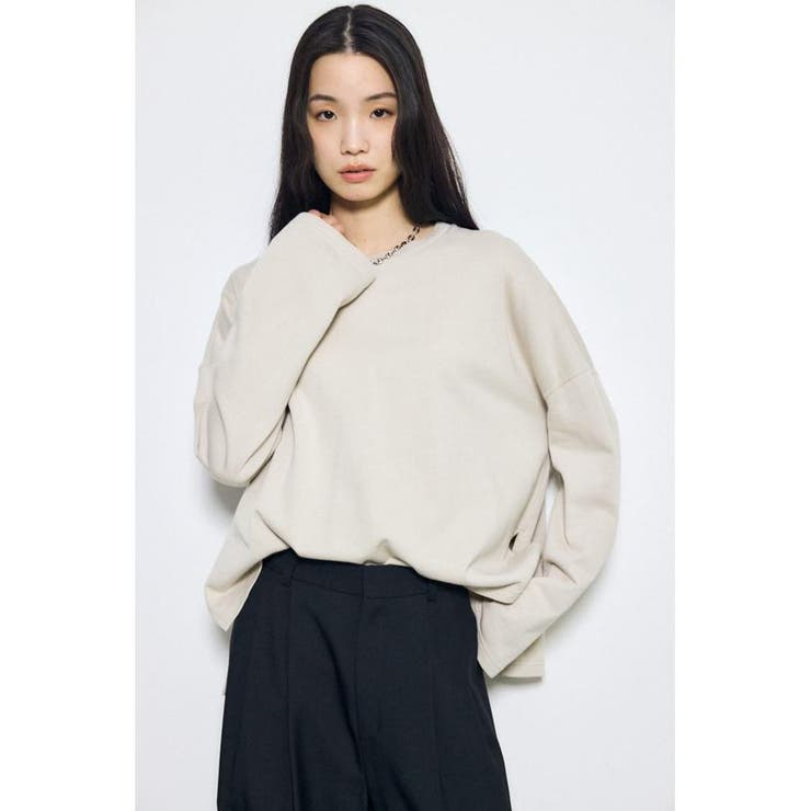 GREIGE | スリットヘムルーズプルオーバー | AZUL BY MOUSSY