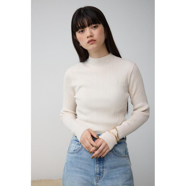 ランダムリブハイネックニットトップス | AZUL BY MOUSSY | 詳細画像3 