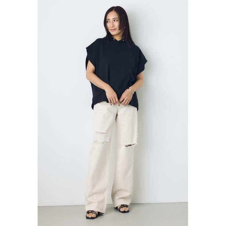 AZUL DENIM ダメージストレートデニム ロング丈 | AZUL BY MOUSSY | 詳細画像9 