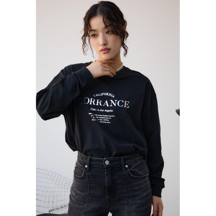 メタリックロゴロングTシャツ[品番：AZLW0023133]｜AZUL BY MOUSSY