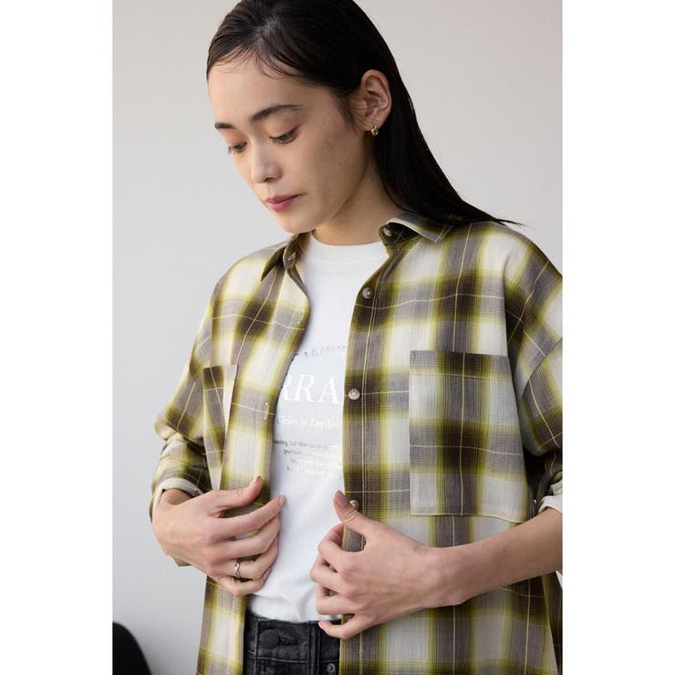 オンブレチェックライトシャツ | AZUL BY MOUSSY | 詳細画像21 