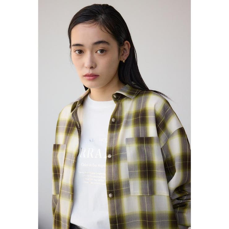 柄KHA5 | オンブレチェックライトシャツ | AZUL BY MOUSSY