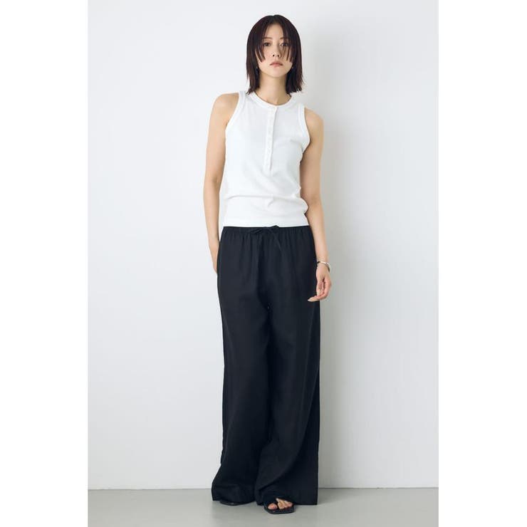 リネンブレンドリラックスワイドパンツ | AZUL BY MOUSSY | 詳細画像9 