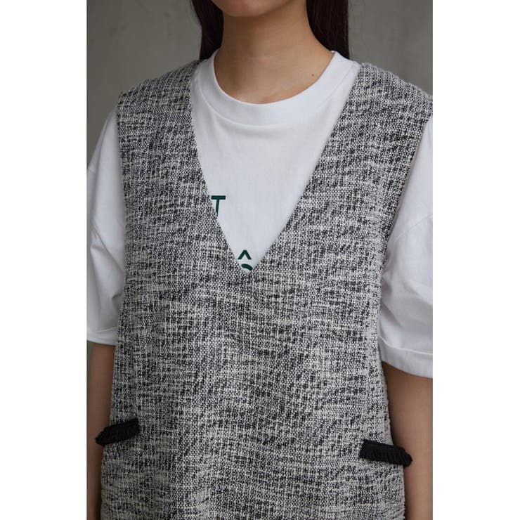 美品】ZARA ツイードベスト ジャケットベストノースリーブベスト