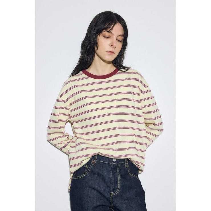 柄YEL5 | マルチボーダー長袖トップス | AZUL BY MOUSSY