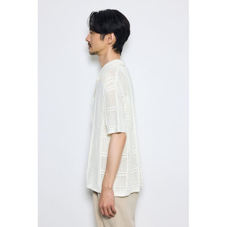 スクエアパターンニットメッシュシャツ | AZUL BY MOUSSY | 詳細画像6 