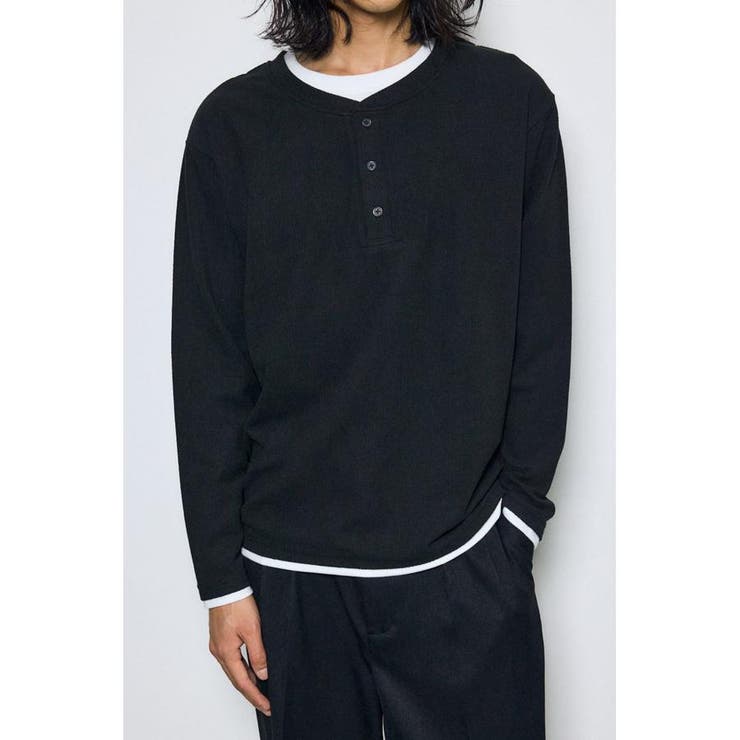 フェイクレイヤードヘンリーネックトップス | AZUL BY MOUSSY | 詳細画像12 