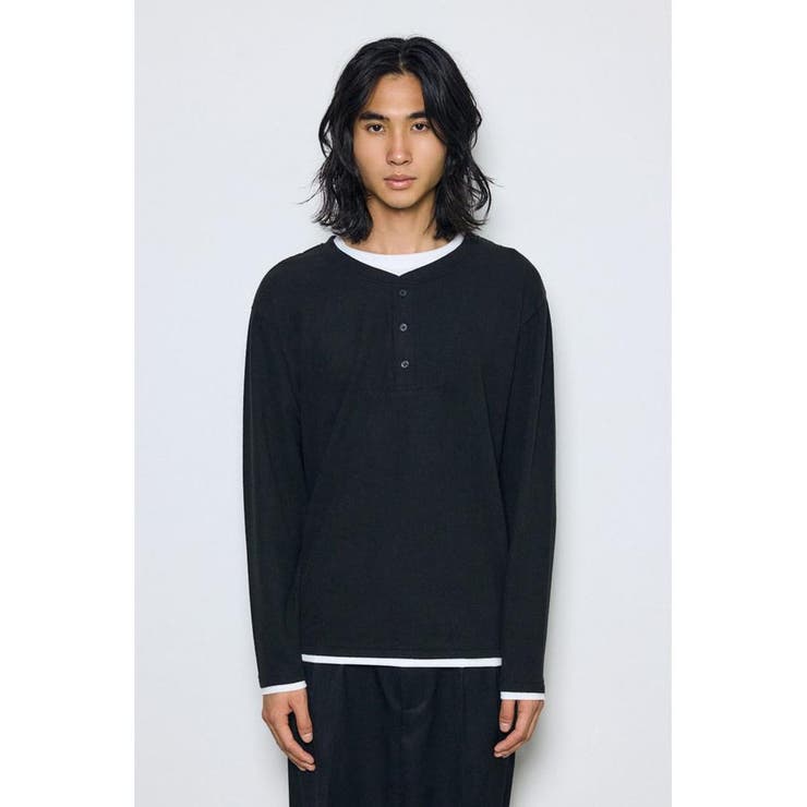 フェイクレイヤードヘンリーネックトップス | AZUL BY MOUSSY | 詳細画像14 