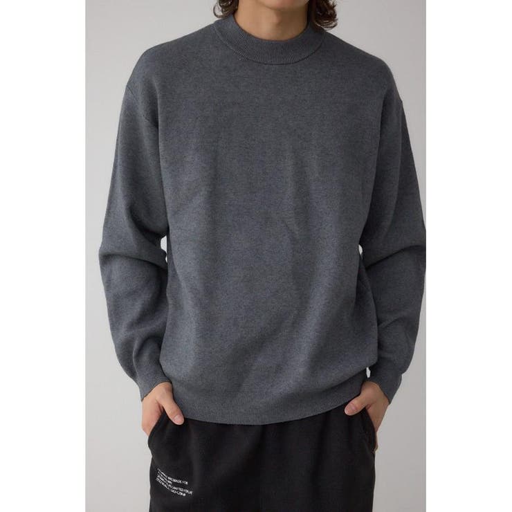 GRY | スムースニットモックネックトップス | AZUL BY MOUSSY