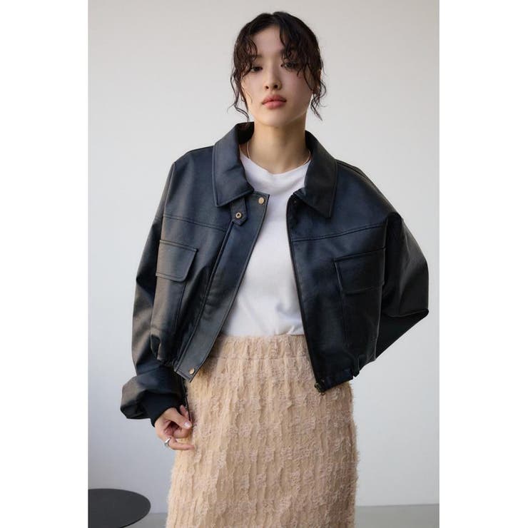 フェイクレザーショートブルゾン | AZUL BY MOUSSY | 詳細画像14 