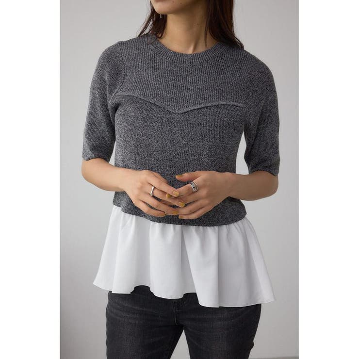 T.GRY | ペプラムインナーセットニット | AZUL BY MOUSSY