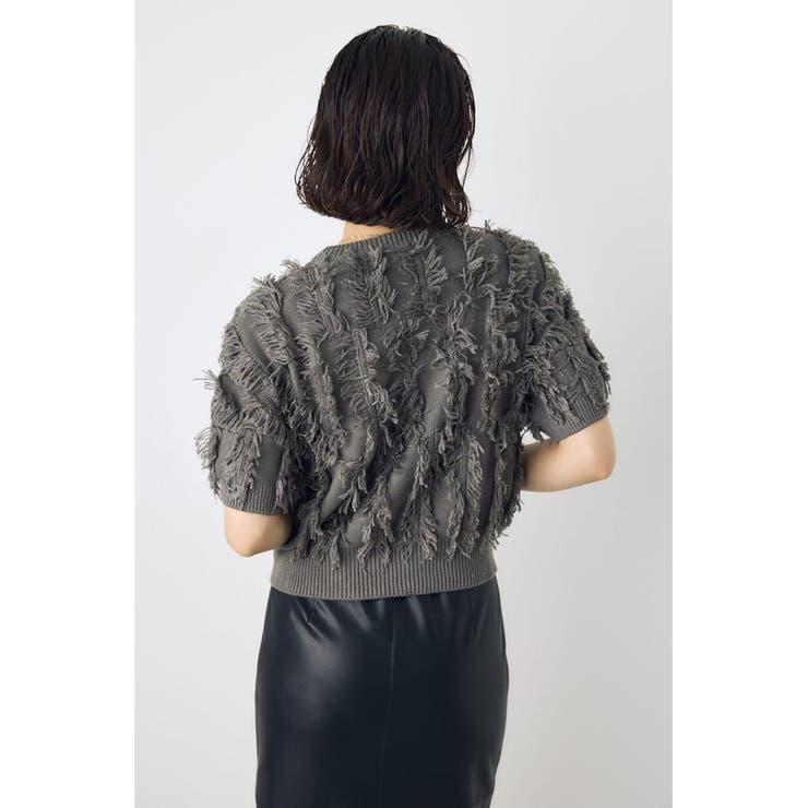 フリンジデザイン5分袖ニットトップス | AZUL BY MOUSSY | 詳細画像23 