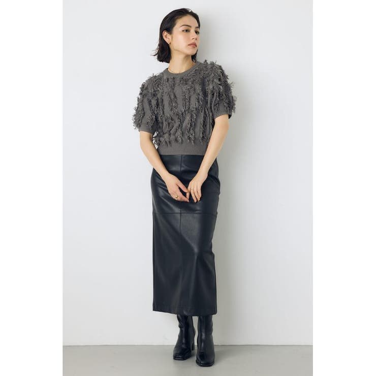 フリンジデザイン5分袖ニットトップス | AZUL BY MOUSSY | 詳細画像24 