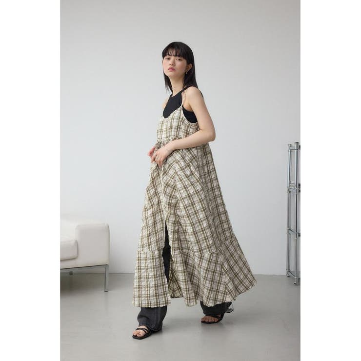 チェックキャミソール2WAYワンピース | AZUL BY MOUSSY | 詳細画像2 
