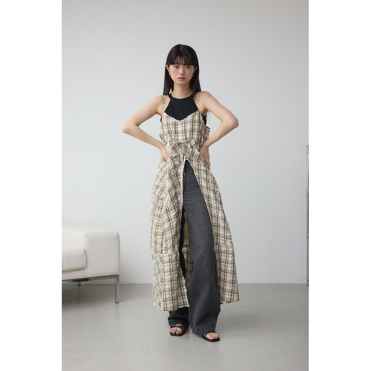 チェックキャミソール2WAYワンピース | AZUL BY MOUSSY | 詳細画像3 