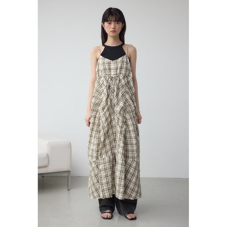 チェックキャミソール2WAYワンピース | AZUL BY MOUSSY | 詳細画像4 